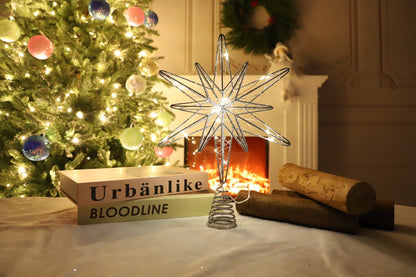 Christmas Decoration Three dimensional Iron Carving Tree Top Star Decoration Christmas Tree Christmas Pendant