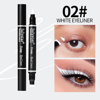 White Eyeliner Liquid Eyeliner Waterproof Non-Staining Cool Black Double-Ended Seal Eyeliner - MarvelouStoree