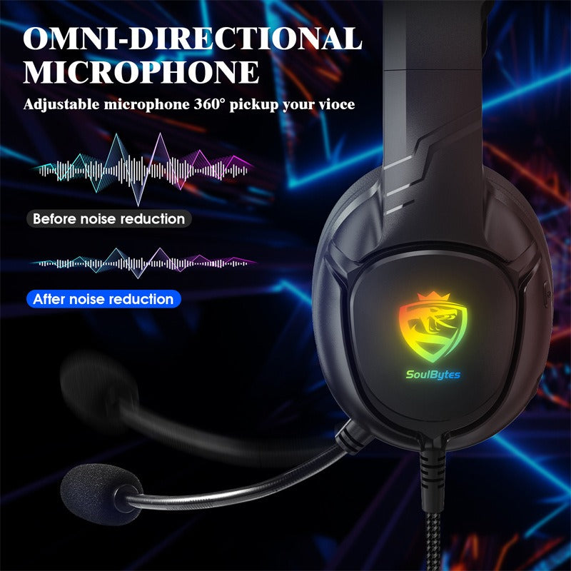 S20 Head mounted Gaming Earphones Wired RGB Luminous Earphones Computer Esports PS4 Earphones