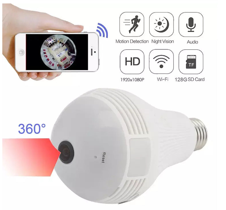 Scene Light Bulb Camera 360 Degree wifi Wireless Camera Remote White Light Night Vision HD Intelligent Intercom