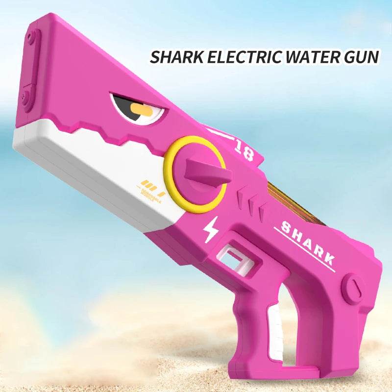 Shark Electric Water Gun Large Capacity Automatic Water Absorption Water Gun Continuous Firing Watergun Summer Pool Play Toy - MarvelouStoree