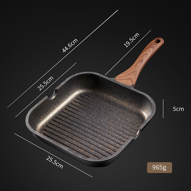 Steak frying pan multifunctional steak frying special pot stripe rice stone non stick pot