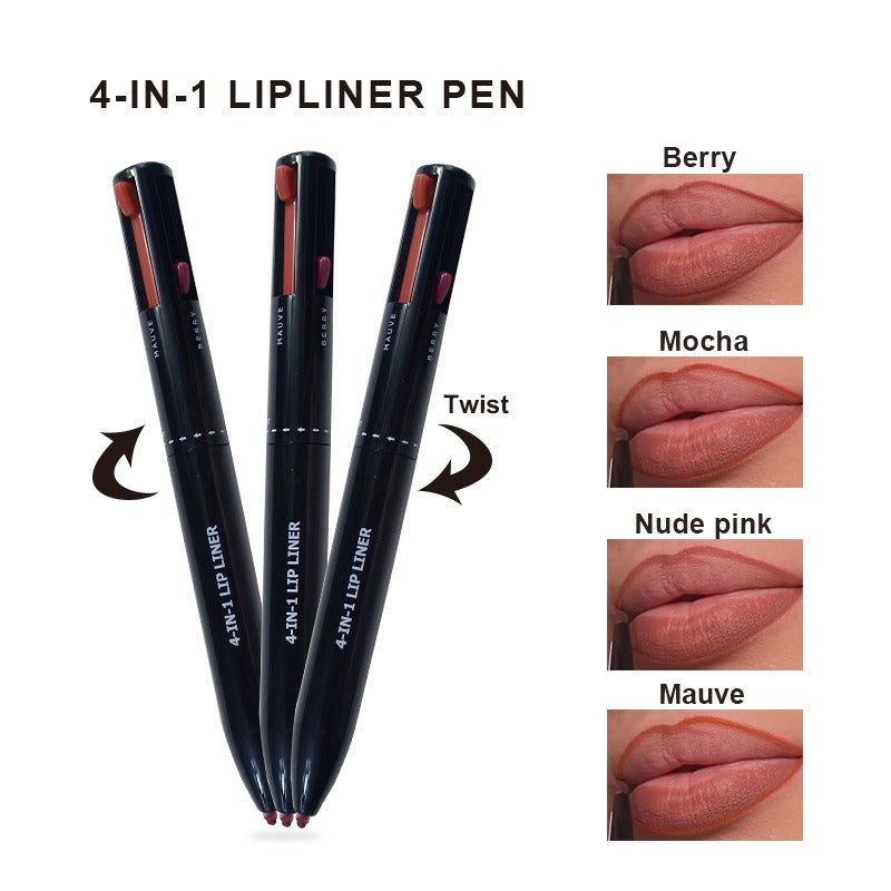 Marveloustoree 4 in 1 makeup pen 4 in 1 makeup pen 4 color lip liner lipstick 4in1 makeup pen