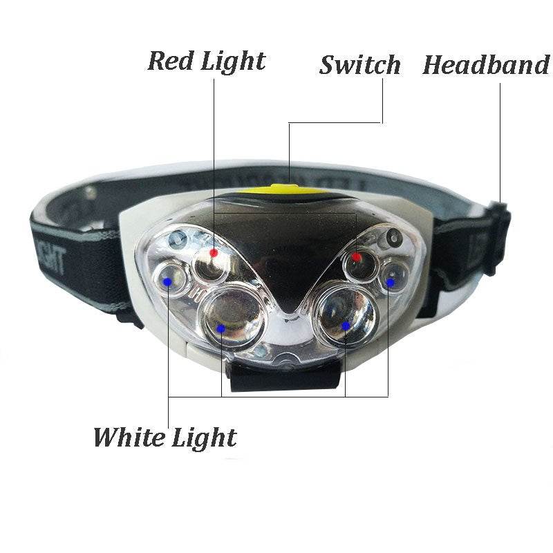 LED Headlight Head Bike Lamp Light Infrared Ray Mini Waterproof 800Lm 3 Modes 3xAAA battery Headlamp With Headband - MarvelouStoree