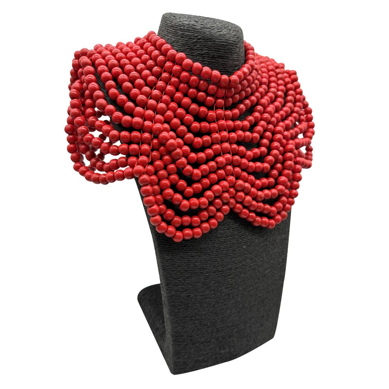 Wooden bead body chain handmade beaded women's clothing necklace shawl