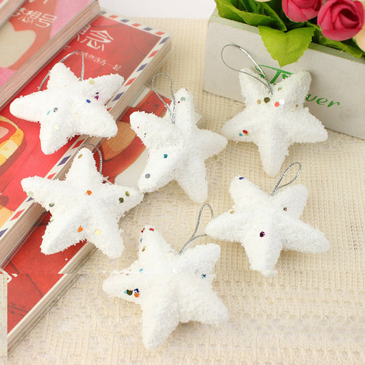 6 Pcs Christmas Tree Decorations White Stars Snowflake Christmas Ornaments Decorations For Tree Xmas Noel Ornaments For Home