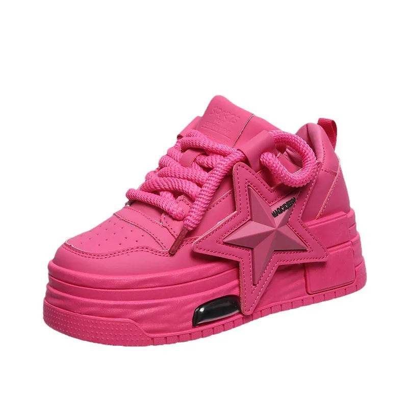 Women Sneakers Platform Casual Sports Shoes Personalized Star Design Vulcanized Shoes Outdoor Running Walking Shoe Female 35-40 - MarvelouStoree