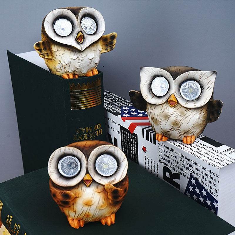 Owl solar lamp resin decoration