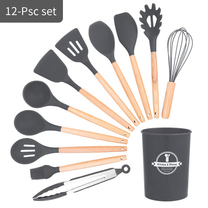 Silicone Kitchen Cooking Utensil Set  Standard Non-Stick Silica Heat Resistance Kitchen Tool Accessories