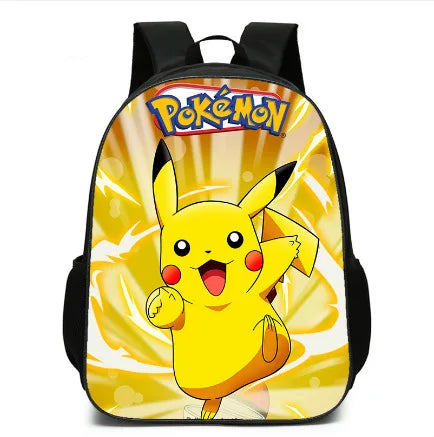 2PC Pikachu Cartoon Backpack Two-piece Pokemon Student School Bag Pencil Bag Elf Pokémon Lunch Bag Cartoon School Bag Mochila