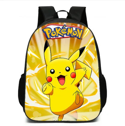 2PC Pikachu Cartoon Backpack Two-piece Pokemon Student School Bag Pencil Bag Elf Pokémon Lunch Bag Cartoon School Bag Mochila