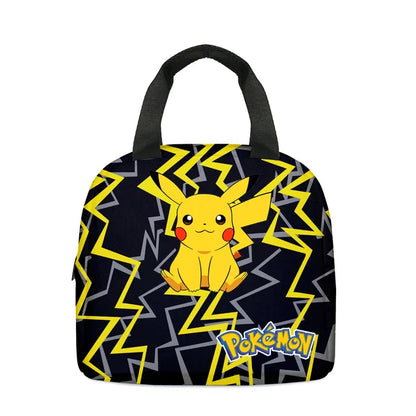 2PC Pikachu Cartoon Backpack Two-piece Pokemon Student School Bag Pencil Bag Elf Pokémon Lunch Bag Cartoon School Bag Mochila