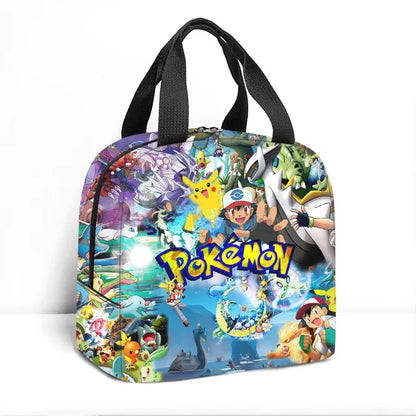 2PC Pikachu Cartoon Backpack Two-piece Pokemon Student School Bag Pencil Bag Elf Pokémon Lunch Bag Cartoon School Bag Mochila