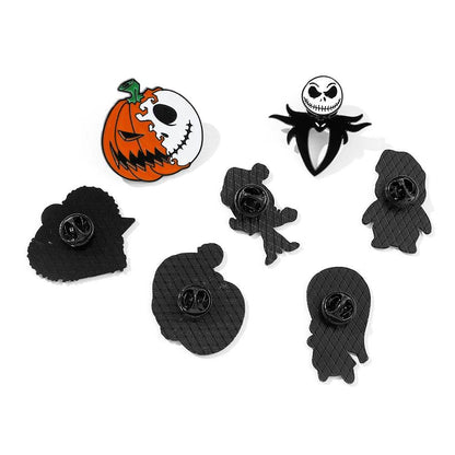 3/4/7 Pcs Creative The Nightmare Before Christmas Brooch Thriller Jack Skellington Sally Enamel Pin Backpack Clothing Jewelry Me - MarvelouStoree