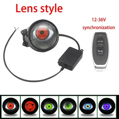 3-Inch Marveloustoree smart ai Eye LED Car Dynamic Lights 12V With Remote Control Eyes Retrofit Kits Headlight Assembly Auto Accessories