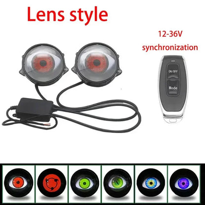 3-Inch Marveloustoree smart ai Eye LED Car Dynamic Lights 12V With Remote Control Eyes Retrofit Kits Headlight Assembly Auto Accessories