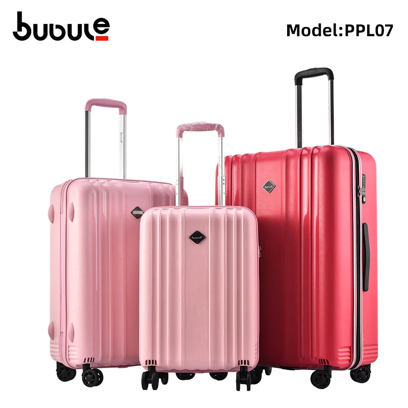 3 PCS PP travel rolling suitcase sets fashionable hand luggage with 4 spinner wheels luggage trolley bag on sale