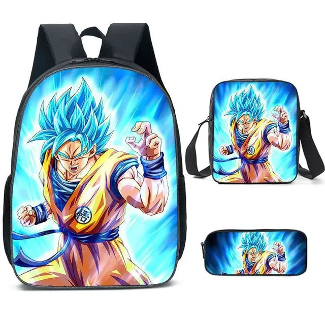 3 Pcs/set Dragon Ball 3D Print Cartoon School Bags for Boys Girls Goku Primary for Kids Back To School Gift Mochila