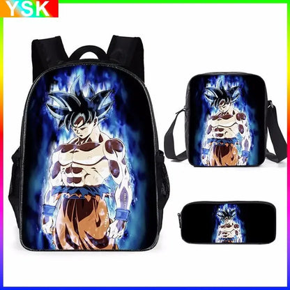 3 Pcs/set Dragon Ball 3D Print Cartoon School Bags for Boys Girls Goku Primary for Kids Back To School Gift Mochila