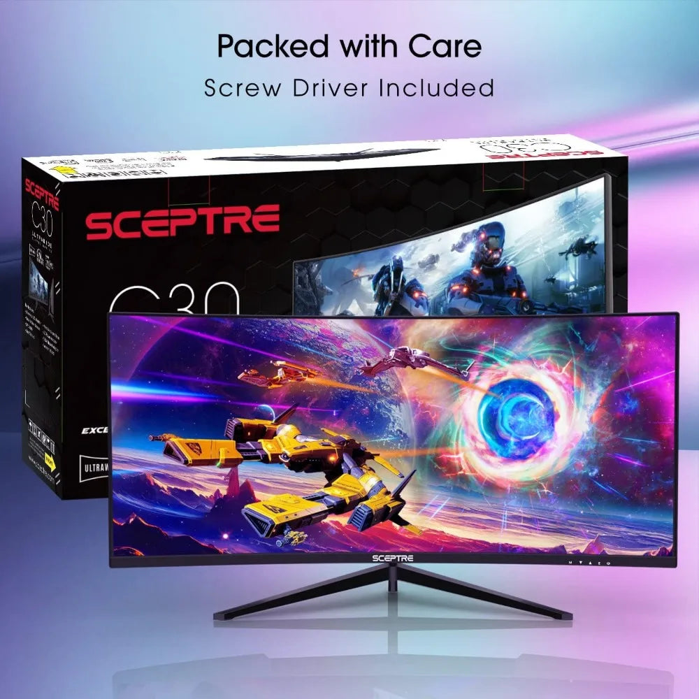 30-inch Curved Gaming Monitor 21:9 2560x1080 Ultra Wide/ Slim HDMI DisplayPort up to 200Hz Build-in Speakers