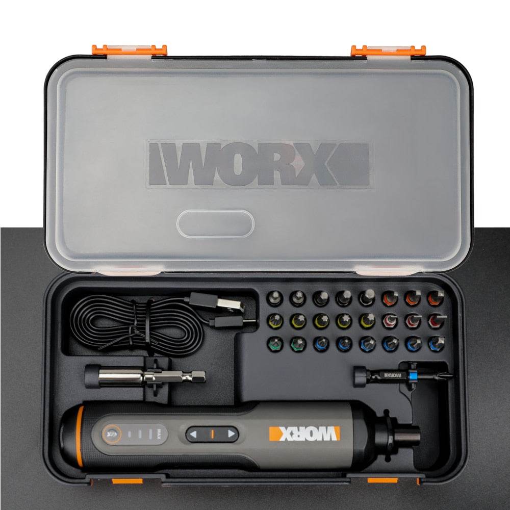 Worx 4V Mini Electrical Screwdriver Set WX240 Smart Cordless Electric Screwdrivers USB Rechargeable Handle with 26 Bit Set Drill - MarvelouStoree