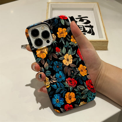 Ins Flower Phone Case Apple 14 Film Case 13Pro Women's Phone Case IP11 Fragmented 15pm