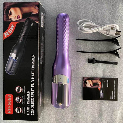 Fully automatic hair clipper, hair splitting and trimming device, multifunctional electric women's 2-in-1 trimming and cutting d - MarvelouStoree