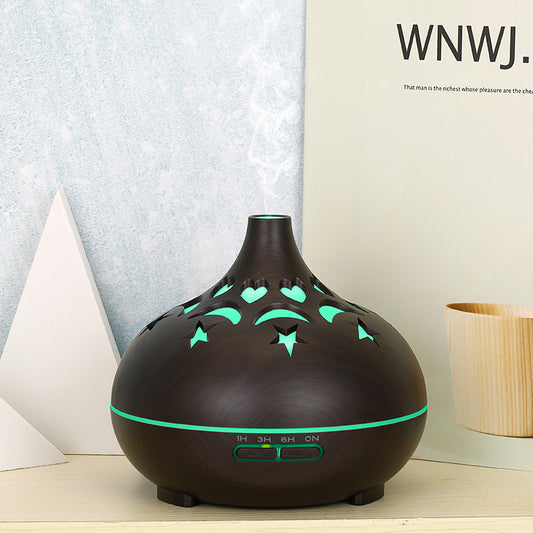 Large Capacity Wood Grain 122 Aroma Diffuser Hollow Humidifier Automatic Fragrance Desktop Home Essential Oil Ultrasonic