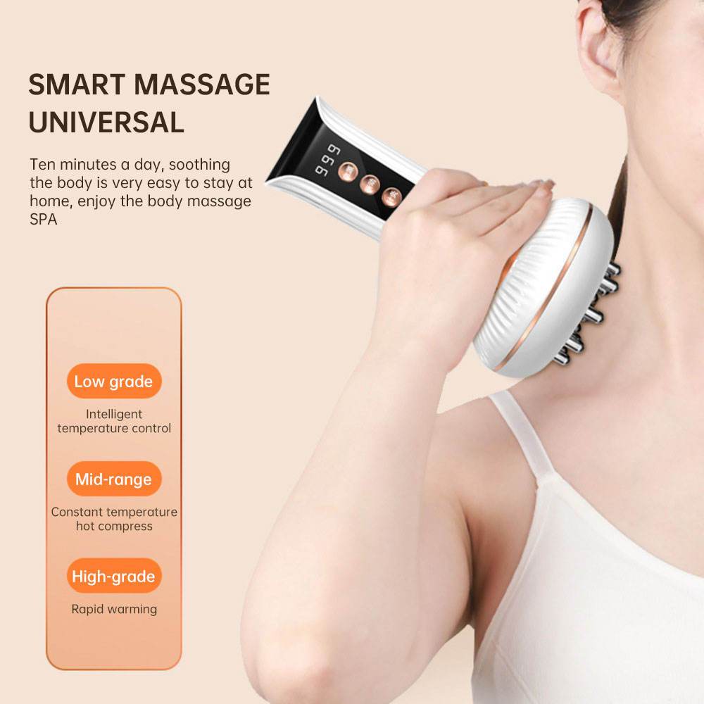 Multifunctional Electric Meridian Massage Brush EMS Heat Therapy Body Head Massager Slimming Electric Meridian Brush - MarvelouStoree