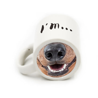 HOT Funny Dog Pig Nose Mug Cup Creative Ceramic Mark Beverage Laugh Tea Coffee Cups