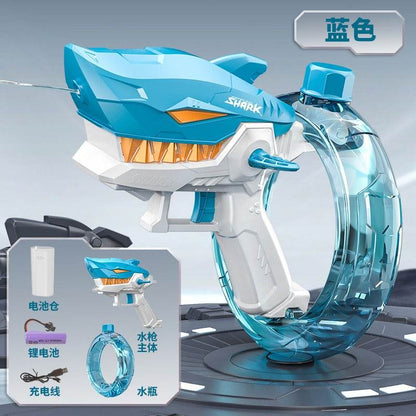 New Shark Electric Water Gun Toys Fully Automatic Continuous Fire Water Gun Large Capacity Beach Summer Children's Water Playing - MarvelouStoree