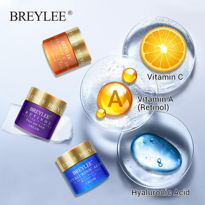 BREYLEE Face Cream Hyaluronic Acid Moisturizing Day Cream Retinol Anti Wrinkle Vitamin C Whitening Skin Care Acne Treatment 40g