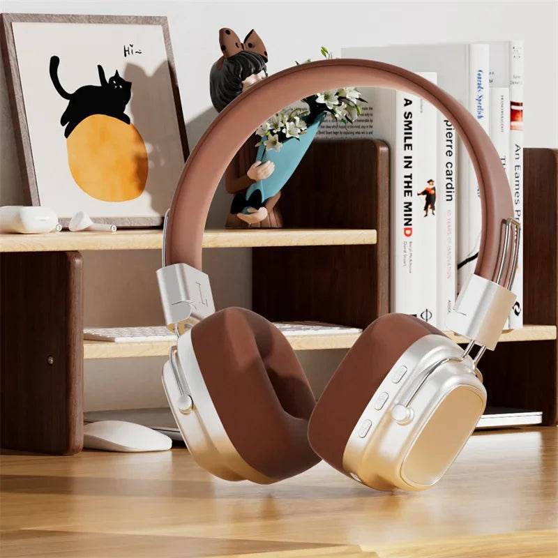 Retro On-Ear Wireless Headset Bluetooth Talking Headset Surround Sound Headset Bluetooth 5.3 DR02 - MarvelouStoree