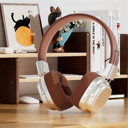 Retro On-Ear Wireless Headset Bluetooth Talking Headset Surround Sound Headset Bluetooth 5.3 DR02 - MarvelouStoree