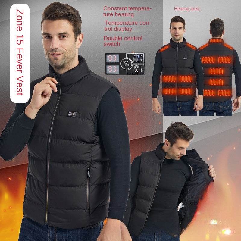 Winter intelligent heating vest, electric heating vest, charging and keeping warm, anti cold electric heating clothes, full body - MarvelouStoree