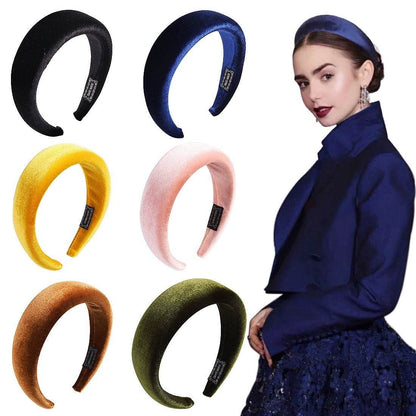 Wide edge velvet sponge hair clip for women's head clip high skull top hair clip - MarvelouStoree