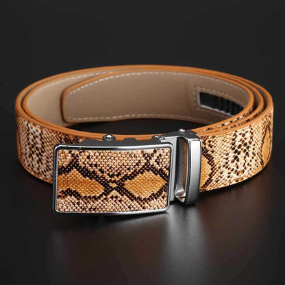 Leather automatic buckle cowhide Belt leather belt - MarvelouStoree