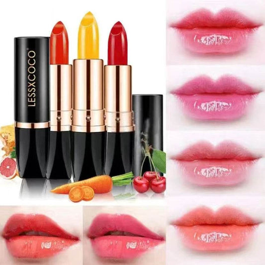 3pcs Temperature Color Change Lipstick Waterproof Lasting Non-stick Cup Lazy Lipstick Moisturizing Nourish Lips Care Makeup Cosmetics - MarvelouStoree