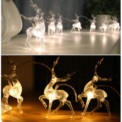 Battery Power Transparent Sika Deer LED String Light 1.5M 3M Christmas light for Garland Decoration for New Year on the Window - MarvelouStoree