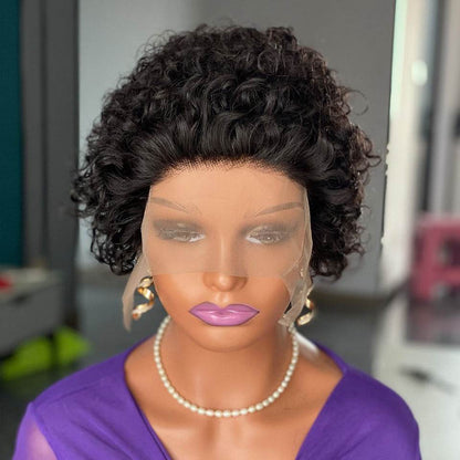 Curly Pixie Cut Lace Wig Human Hair - MarvelouStoree