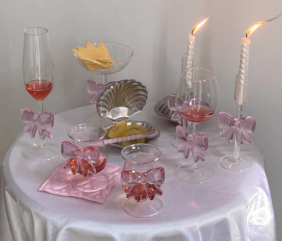 Pink Butterfly Series Instagram Tall Cup Romantic Ritual Champagne Glass Cute Butterfly - MarvelouStoree