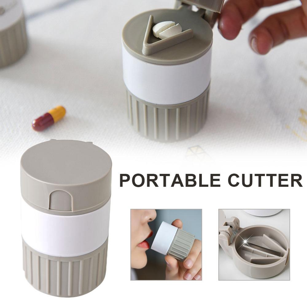 4 In 1 Portable Medicine Box Powder Separator Powder Household Grinder Pill Medicine Cutter Mini Home Medicine Storage Box