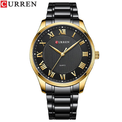 Men's Watch Business Steel Band Watch Fashion Casual Quartz Watch - MarvelouStoree