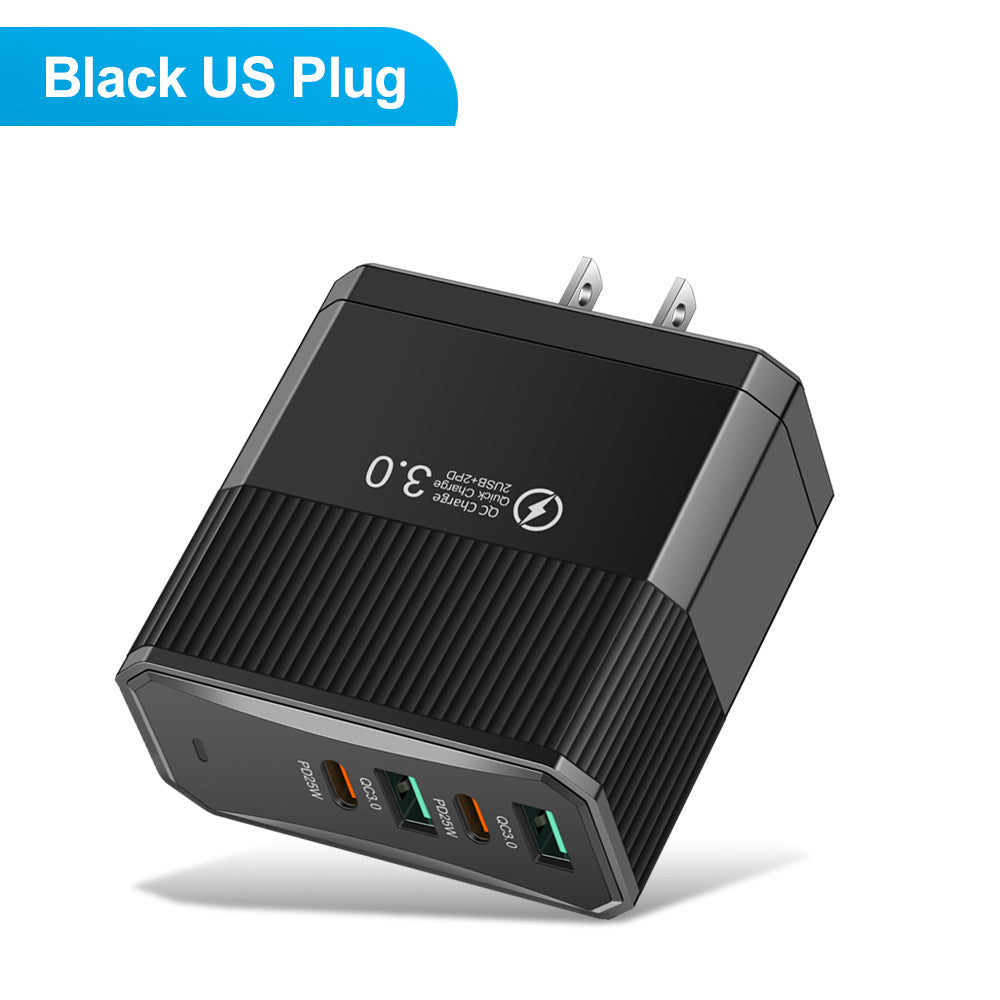 Marveloustoree 4-in-1 2USB+2PD mobile charger, tablet plug, super fast charging multi port plug