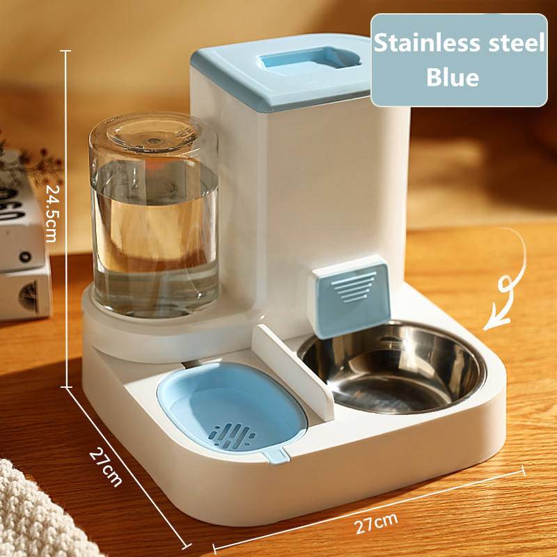 Automatic Cat Feeder Pet Bowls Dispenser Stainless Steel Bowls Cat Dog Pet Feeder Automatic - MarvelouStoree