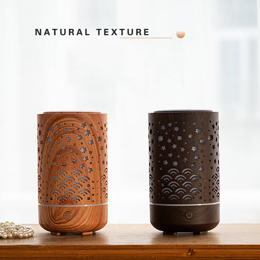 New Wood Grain Starry Sky Aroma Diffuser Humidification Car Home Spray Humidifier Ultrasonic Essential Oil Automatic Diffuser