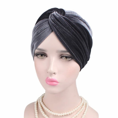 Women Velvet Turban Hat Headband Muslim Hijab Caps Female Soft Bandana Headband Hijabs Head Wrap Hair Accessories Supplies