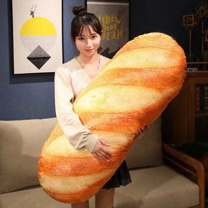 Marveloustoree 3D Simulation Big Bread Plush Pillow Toy Soft Kawaii Food Plush Toy for Kids Children Boy Girl Birthday Present Christmas Gift