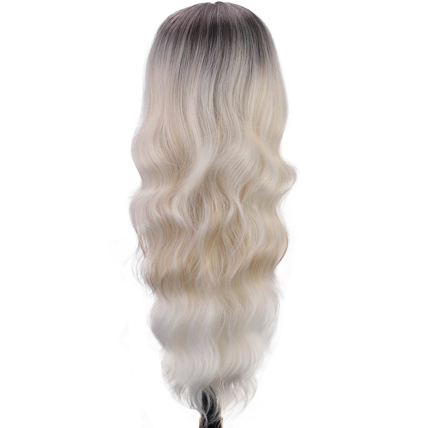 Chemical Fiber Wig Hair, European and American Wigs, Women's Long Curly Hair, Gradually Changing Color, Front Lace Wig Headband - MarvelouStoree