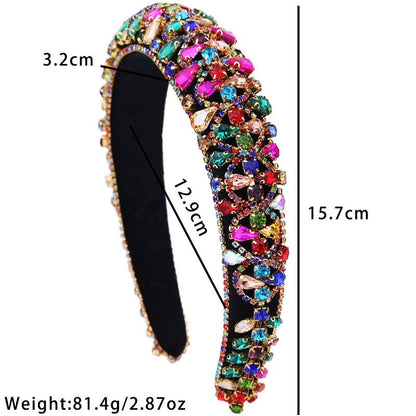 Baroque sparkling colored rhinestone sponge head hoop